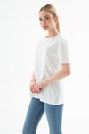 Beyaz Kısa Kollu Sıfır Yaka T-shirt