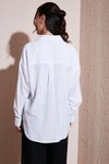 Beyaz Uzun Kollu Cepli Gömlek