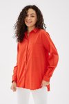 Red Long Sleeve Pocket Shirt