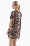 Leopar Desenli Kısa Kollu Mini Elbise