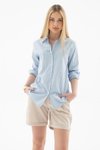 Blue Long-Sleeve Striped Shirt