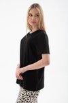 Siyah Kısa Kollu Sıfır Yaka T-shirt