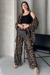 Leopar Kimono Pantolon Takım