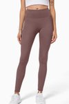 Kahverengi Yüksek Bel Spor Yoga Koşu Ve Scuba Tayt