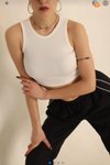 Beyaz Rabi Shine Crop Atlet
