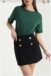 Haki Siyah Model Yumuşak Tuşeli Ovirsize Fit Basic T-shirt