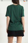 Haki Siyah Model Yumuşak Tuşeli Ovirsize Fit Basic T-shirt