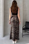 Kahverengi Leopar Desenli Uzun Kalem Etek