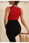 Kırmızı Crop Atlet