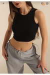 Siyah Rabi Shine Crop Atlet
