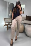 Taş Gabardin Havuç Model Beli Lastikli Pantolon