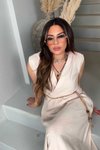 Taş Kruvaze Hasır Örme İp Detay Uzun Elbise