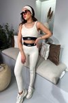 Taş Marka Model Biye Detay Tayt Crop Takım