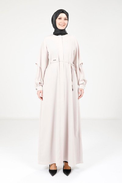 Beige Double Sleeve Abaya