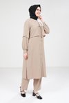 Bej Tesettür Rüzgarlıklı İkili Takım