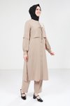 Bej Tesettür Rüzgarlıklı İkili Takım