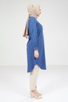 İndigo Düz Tesettür Tunik