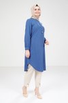 İndigo Düz Tesettür Tunik