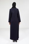 Lacivert Kelebek Taşlı Lacivert Elbise 9316