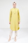 Sarı Uzun Tesettür Tunik