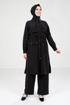 Siyah Cepli Tesettür Tunik Pantolon Takımı
