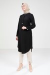 Siyah Tesettür Uzun Tunik
