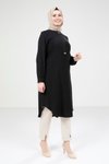 Siyah Tesettür Uzun Tunik
