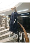 Boho İtalyan Uzun Çiçekli Keten Elbise Kap