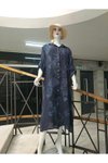 Boho İtalyan Uzun Çiçekli Keten Elbise Kap