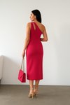 Fu şya Tek Omuz Krep Midi Anvelop Elbise