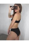 Kırmızı Tek Omuz Halka Detay Desteksiz Bikini Takım