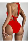 Kırmızı Çapraz Kesim Destekli Bikini Takımı Tel Balen