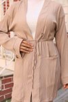 Vizon Cep Detaylı Tesettür Kimono Takım