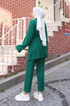 Yeşil Cep Detaylı Tesettür Kimono Takım