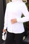 Tesettür Beyaz Gömlek Bluz