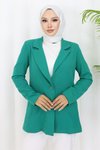Zümrüt Tek Düğme Kadın Blazer Ceket