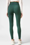 Koyu Yeşil Yüksek Bel Cupro Spor ve Yoga Taytı