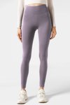 Lila Yüksek Bel Cupro Tayt - Yoga Koşu Spor Tayt