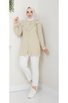 Bej Önu V Fırfırlı Tunik