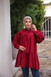 Bordo Fiyonklu Salaş Tunik