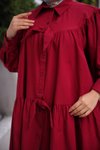 Bordo Fiyonklu Salaş Tunik