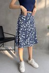 Midi Etek Lacivert Desenli Bürümcük