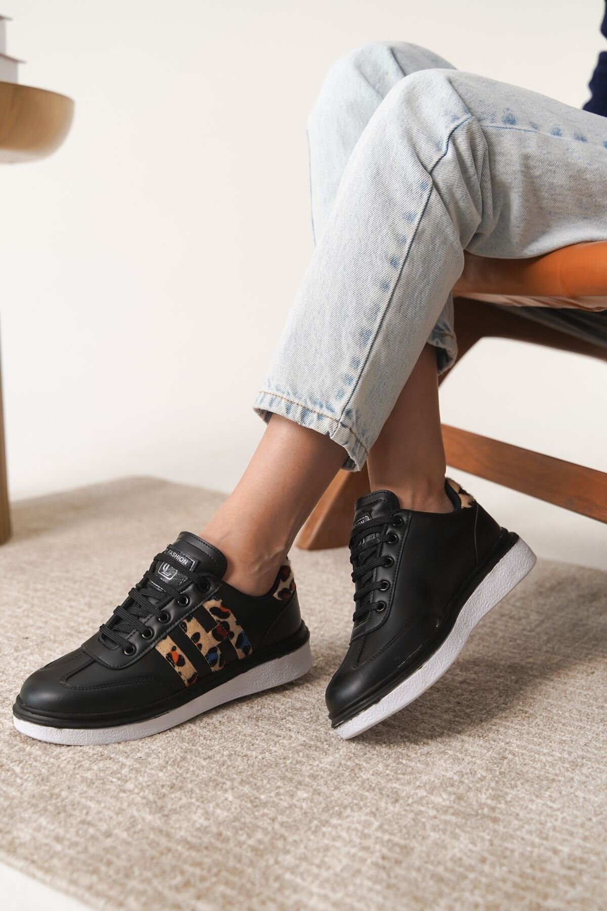 Siyah Garantili Ortopedik Sneaker Spor Ayakkabı - Daxtors