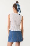 Açık Mavi Mini Yırtmaçlı Şort Etek