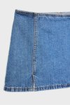 Açık Mavi Mini Yırtmaçlı Şort Etek