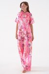 Pembe Batik Saten Desenli Takım