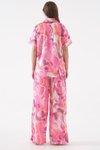 Pembe Batik Saten Desenli Takım