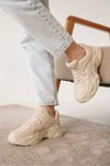 Bej Ortopedik Sneaker Spor Ayakkabı
