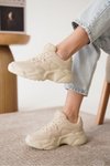 Bej Ortopedik Sneaker Spor Ayakkabı