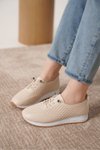 Bej Ortopedik Sneaker Spor Ayakkabı